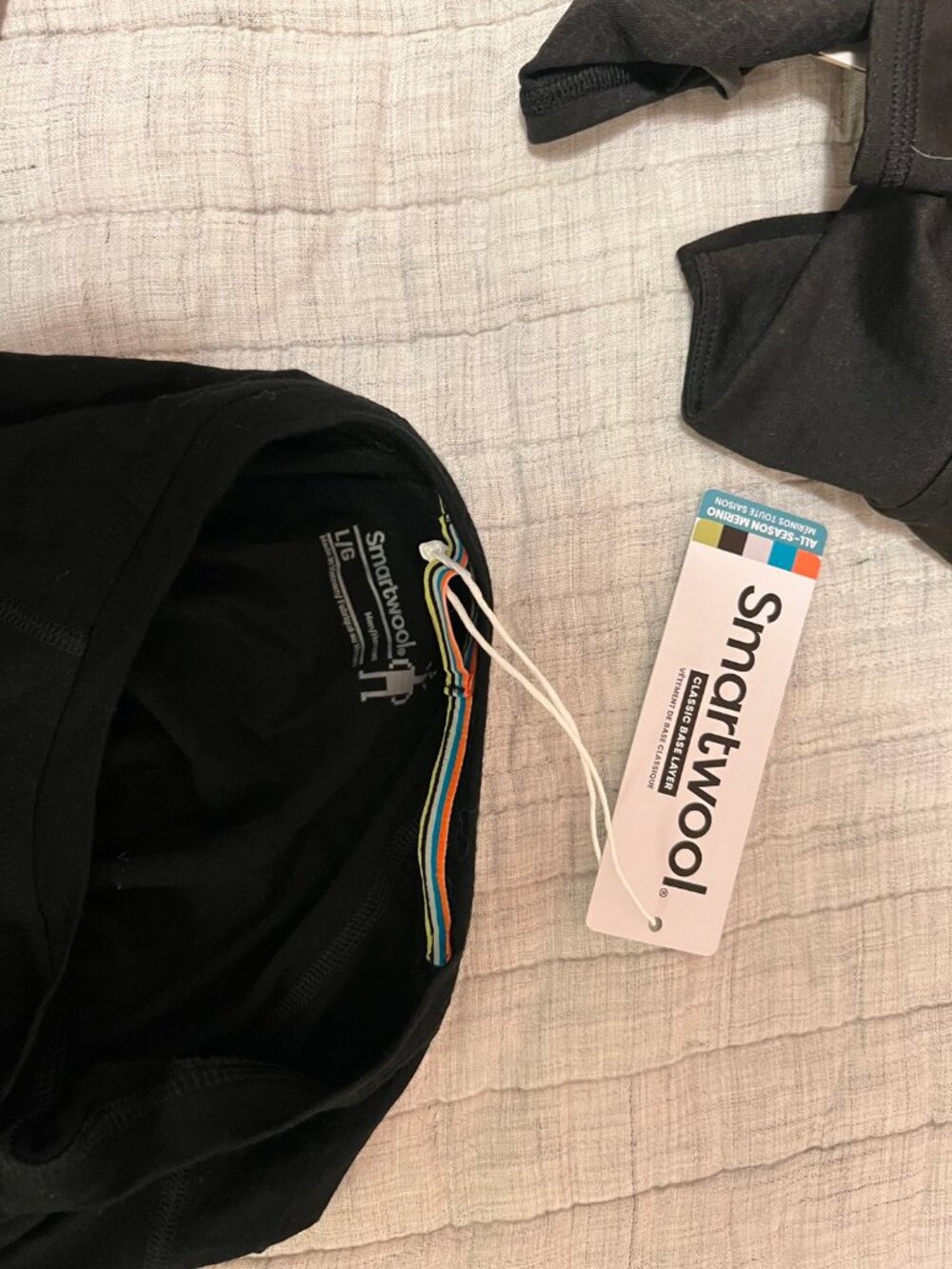 Smartwool Men's Classic All-Season Merino Base Layer Black L NWT